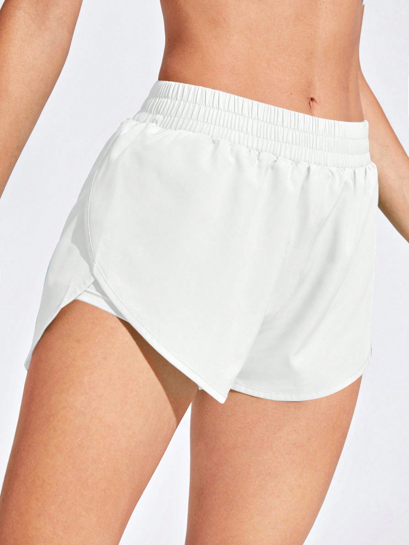 Exploreva 2 in 1 Tulip Hem Athletic Shortswomen Sweat Short, Gym Short, Biker Short