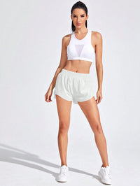 Exploreva 2 in 1 Tulip Hem Athletic Shortswomen Sweat Short, Gym Short, Biker Short