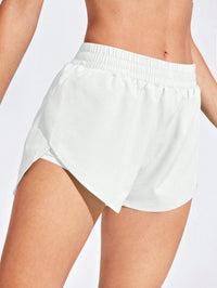Exploreva 2 in 1 Tulip Hem Athletic Shortswomen Sweat Short, Gym Short, Biker Short