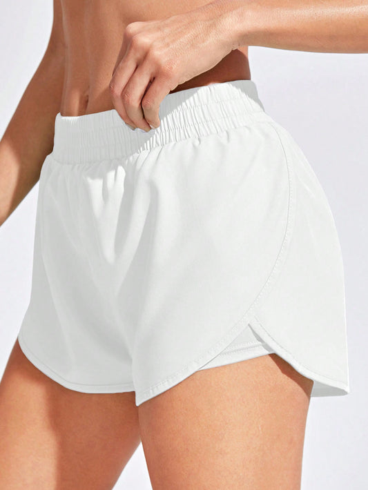 Exploreva 2 in 1 Tulip Hem Athletic Shortswomen Sweat Short, Gym Short, Biker Short